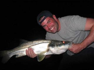 Great Big Snook caught snnok fishing at night in Ft Myers