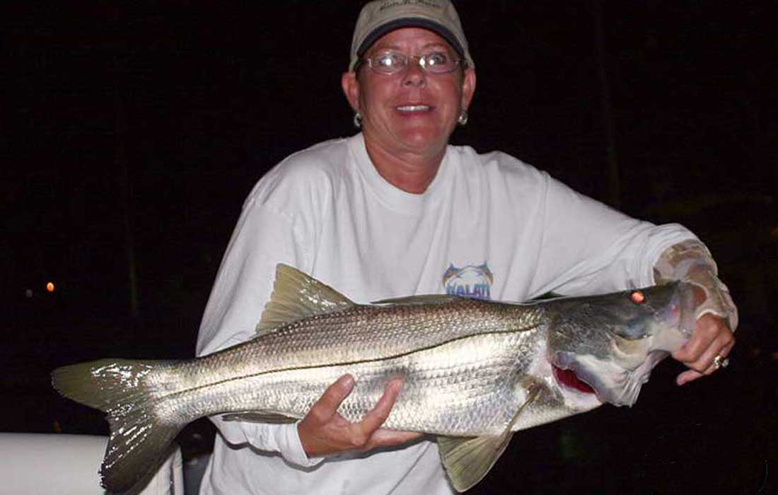 Big Snook Caught On A Night Fishing Charter With What A Hawg Charters